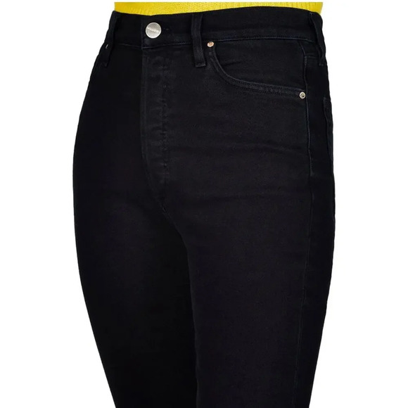 NWT Goldsign The High Rise Jeans Womens 24 Black Slatert Button Fly  Ankle Leg - Picture 3 of 15